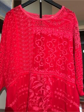 Johnny Was Plus Size Women's  Embroidery & Eyelet Lace Pullover Size 2-3X EUC